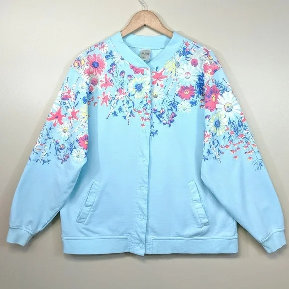 Vintage 90's Floral Fleece/Jacket - Picture 1 of 6